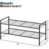 imageSimple Houseware 2Tier Stackable Mesh Shoe Rack BlackWired Grid Panel
