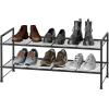 imageSimple Houseware 2Tier Stackable Mesh Shoe Rack BlackWired Grid Panel
