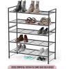 imageSimple Houseware 2Tier Stackable Mesh Shoe Rack BlackWired Grid Panel