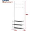 imageSimple Houseware Coat Rack with Storage Shelf Freestanding Hall Tree with Hooks for Entryway Bedroom Office Black Metal Clothes Hanger Stand for Coats Hats Jackets Bags  BlackWhite