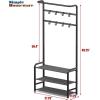 imageSimple Houseware Coat Rack with Storage Shelf Freestanding Hall Tree with Hooks for Entryway Bedroom Office Black Metal Clothes Hanger Stand for Coats Hats Jackets Bags  BlackBlack