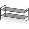 imageSimple Houseware 2Tier Stackable Mesh Shoe Rack BlackMesh Panel